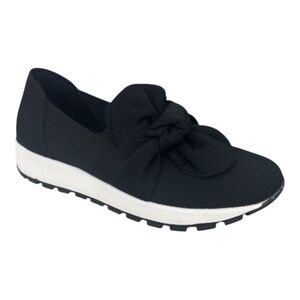 bernie mev. Black Knit Slip-On Sneaker with Bow